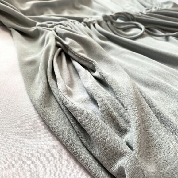 COS GREY ACETATE BLEND RELAXED DRAWSTRING GATHERED UTILITY DRESS - M - Picture 9 of 12